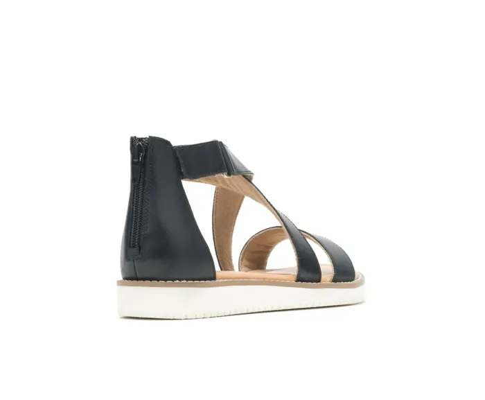 Hush Puppies Sandals Women Briard X Back Zip Black Leather Hush Puppies Sandals Women Briard X Back Zip Black Leather