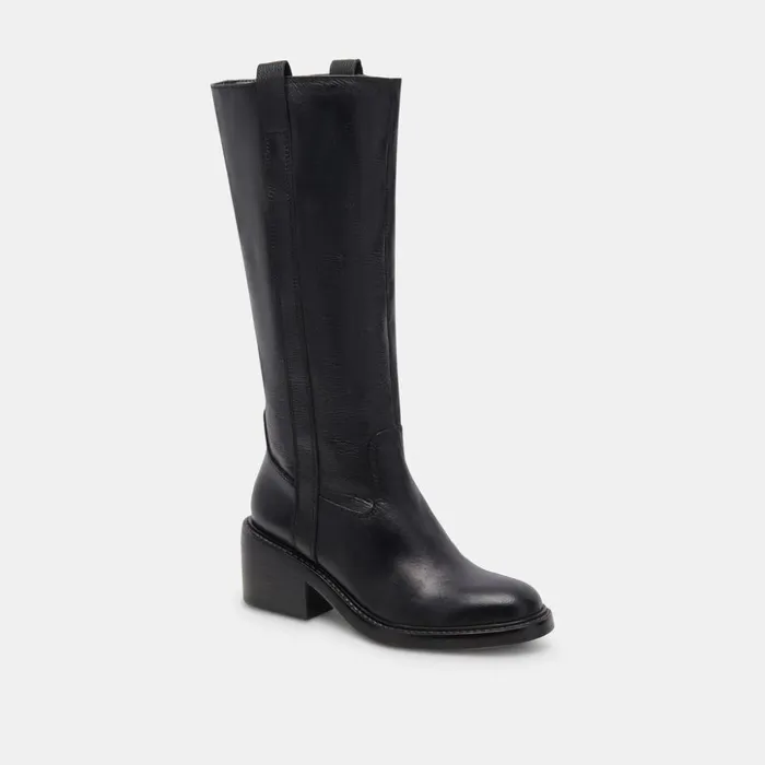 Illora Boots Black Leather Women Dolce Vita Boots and Booties