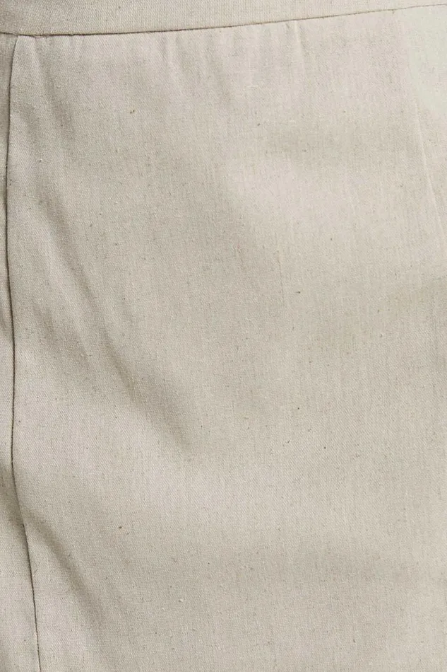 International Babe Mini Skirt 8211 Linen Look Side Split Skirt In Oat Women Showpo Curve Clothes