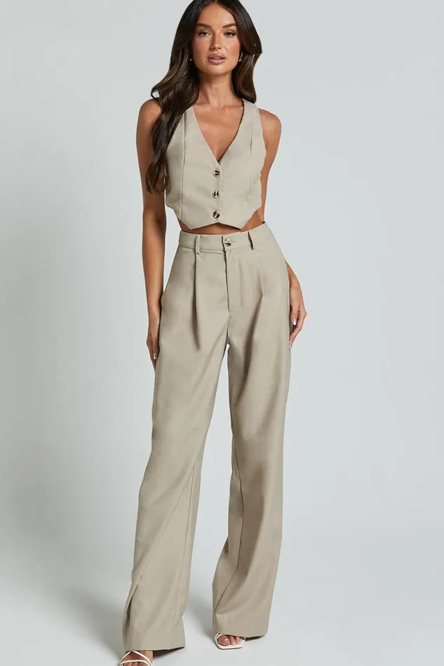 Izara Trousers 8211 Mid Rise Relaxed Straight Leg Tailored Trousers In Oatmeal Women Showpo Pants Izara Trousers 8211 Mid Rise Relaxed Straight Leg Tailored Trousers In Oatmeal Women Showpo Pants