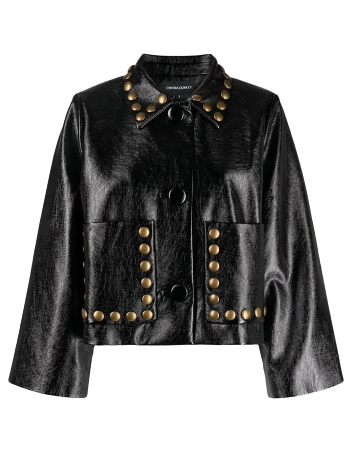 Jackets and Coats Women Cynthia Rowley Studded Vegan Leather Jacket