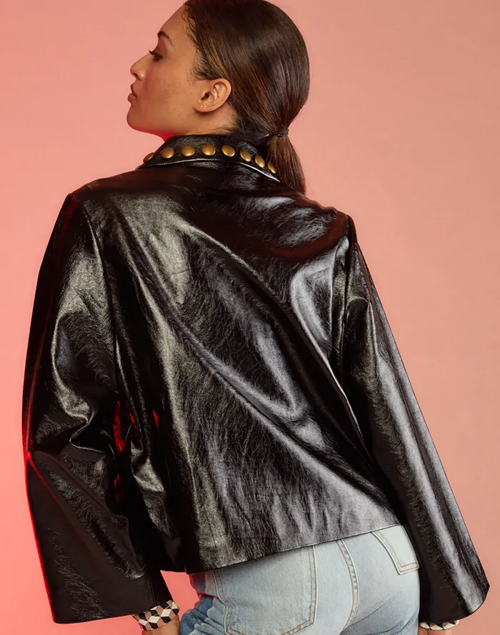 Jackets and Coats Women Cynthia Rowley Studded Vegan Leather Jacket