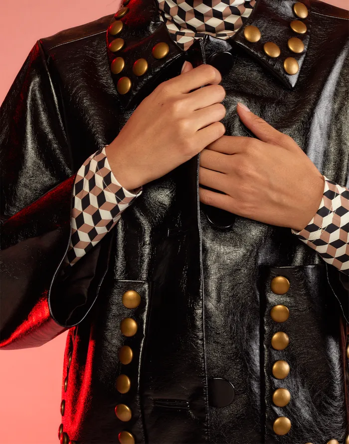 Jackets and Coats Women Cynthia Rowley Studded Vegan Leather Jacket