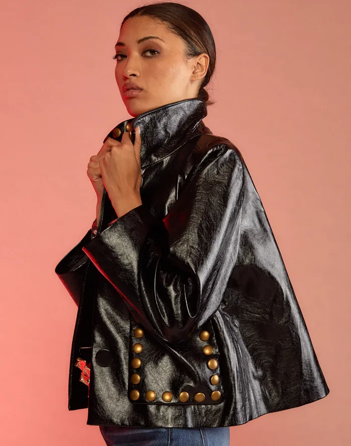 Jackets and Coats Women Cynthia Rowley Studded Vegan Leather Jacket