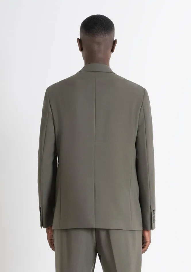 Jackets And Gilet Men Antony Morato Regular Fit 034Cora034 Jacket In Green Viscose And Wool Blend Fabric Army Green