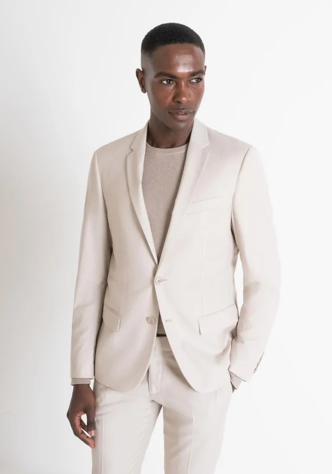 Jackets And Gilet Men Antony Morato Slim Fit 034Bonnie034 Jacket In White Viscose Blend Paper