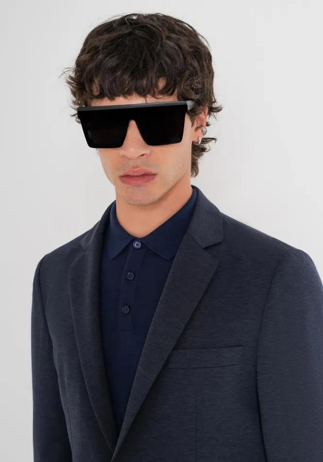 Jackets And Gilet Men Antony Morato Super Slim Fit 034Ashe034 Jacket In Blue Melange Viscose Blend Melange Blue