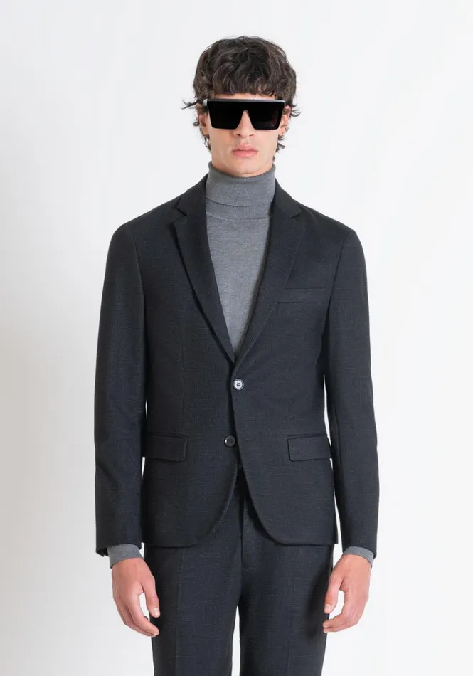 Jackets And Gilet Men Antony Morato Super Slim Fit Black 034Ashe034 Jacket In Soft Elastic Viscose Black Jackets And Gilet Men Antony Morato Super Slim Fit Black 034Ashe034 Jacket In Soft Elastic Viscose Black