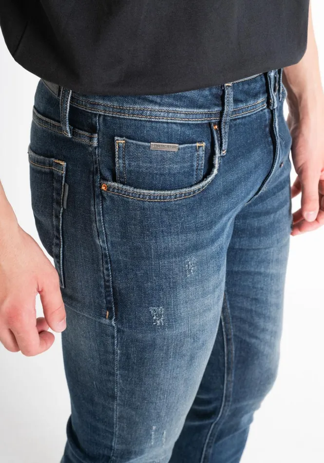 Jeans Men Antony Morato Tapered Fit 034Ozzy034 Jeans In Dark VintageEffect Fabric Light Blue