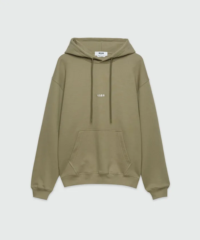 Jersey Hooded Sweatshirt With Mirror Print Men MSGM Hoodies And Sweatshirts