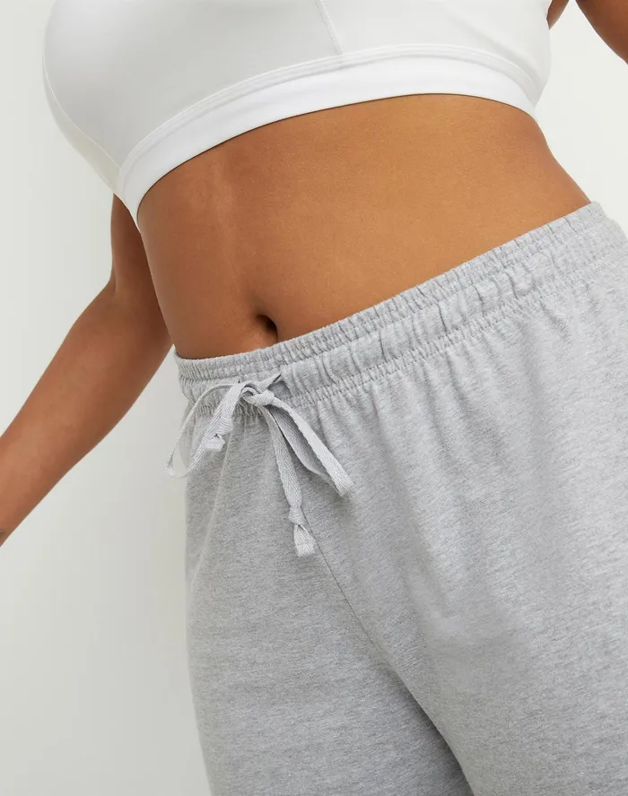 Jersey Pants C Logo 315034 Plus Size Oxford Grey Women Champion Pants