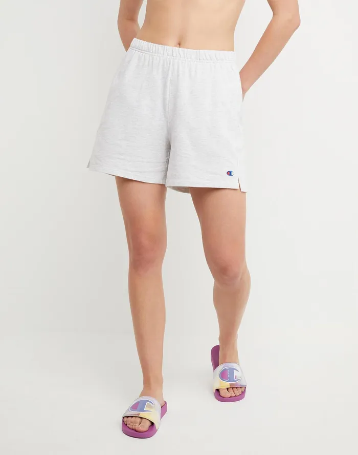 Jersey Shorts C Logo 5034 Silver Grey Women Champion Shorts