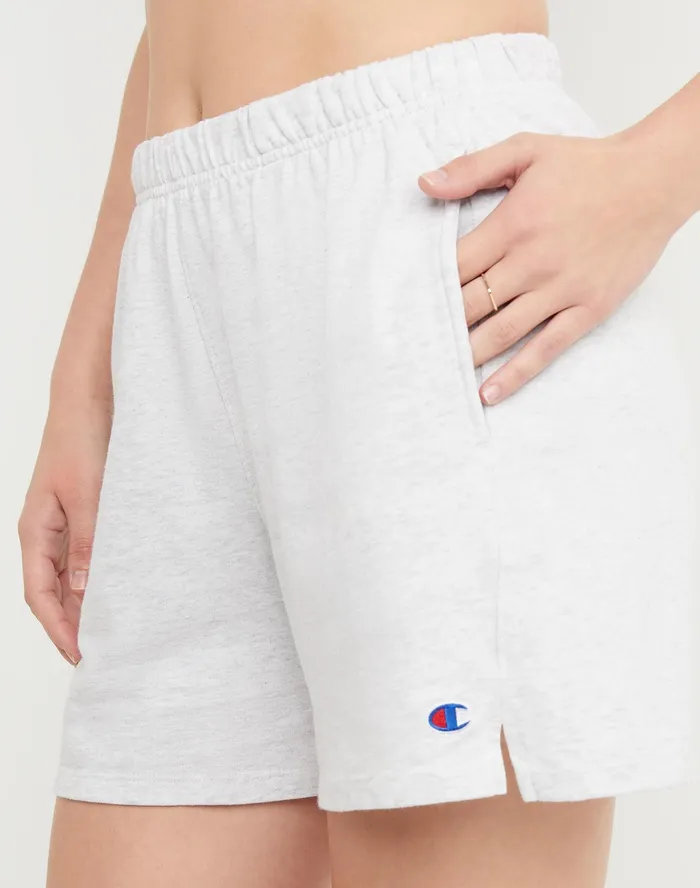 Jersey Shorts C Logo 5034 Silver Grey Women Champion Shorts