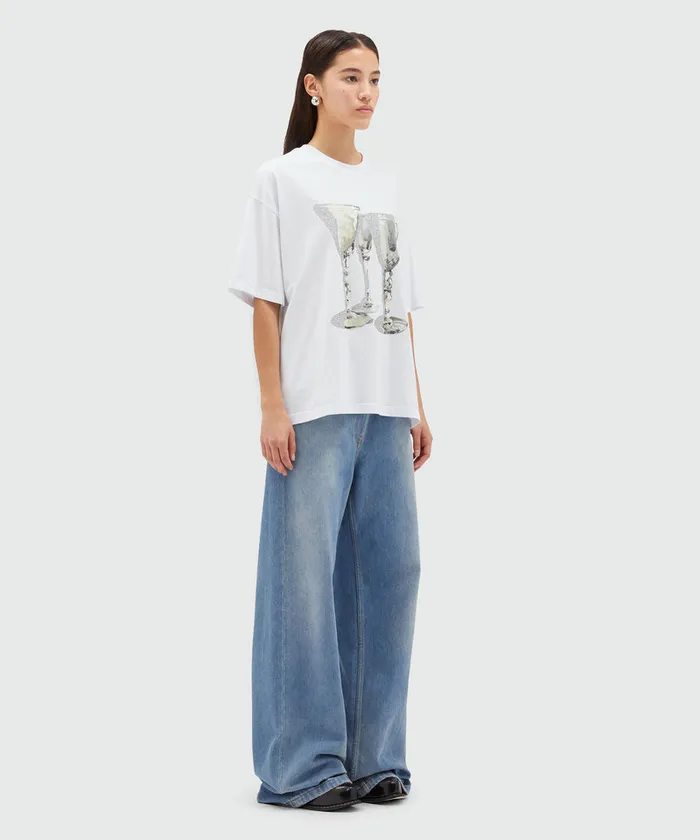 Jersey TShirt With 034Glasses034 Print Women MSGM Tshirts