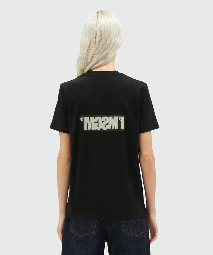 Jersey TShirt With Logo Print Women MSGM Tshirts