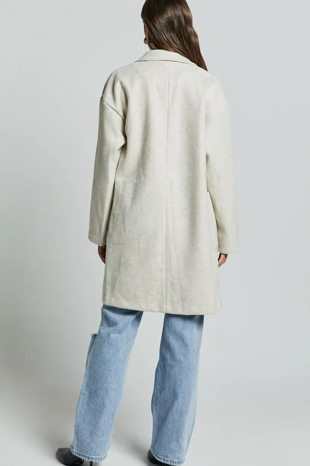 Jonas Coat 8211 Pocket Detail Longline Coat In Beige Women Showpo Jackets and Coats