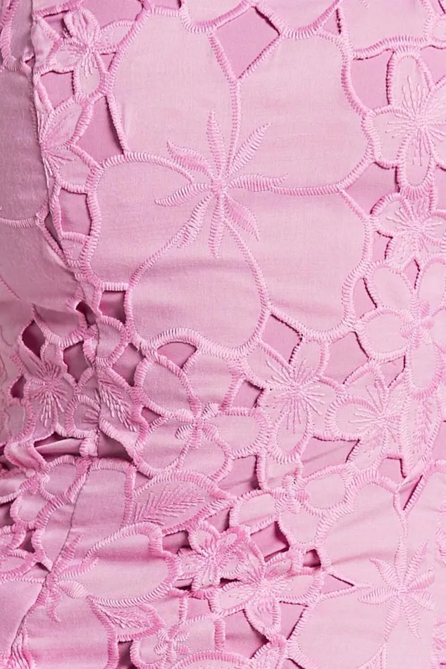 Kellie Mini Dress 8211 Strappy Embroidered Lace Dress In Pink Women Showpo Dresses