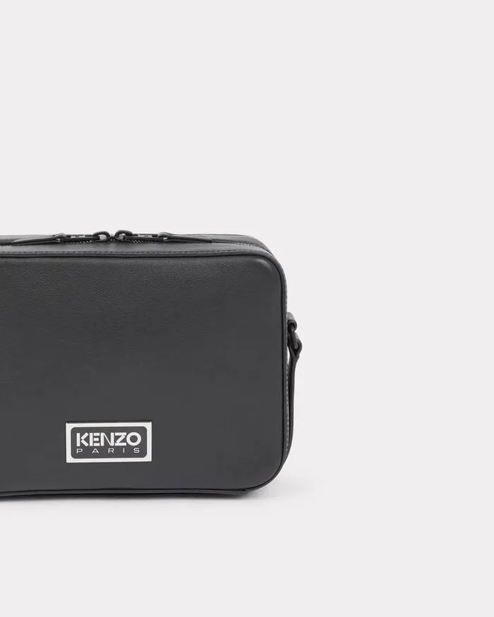 Kenzo Bags MenWomen GRAPHY039 Leather Shoulder Bag Black