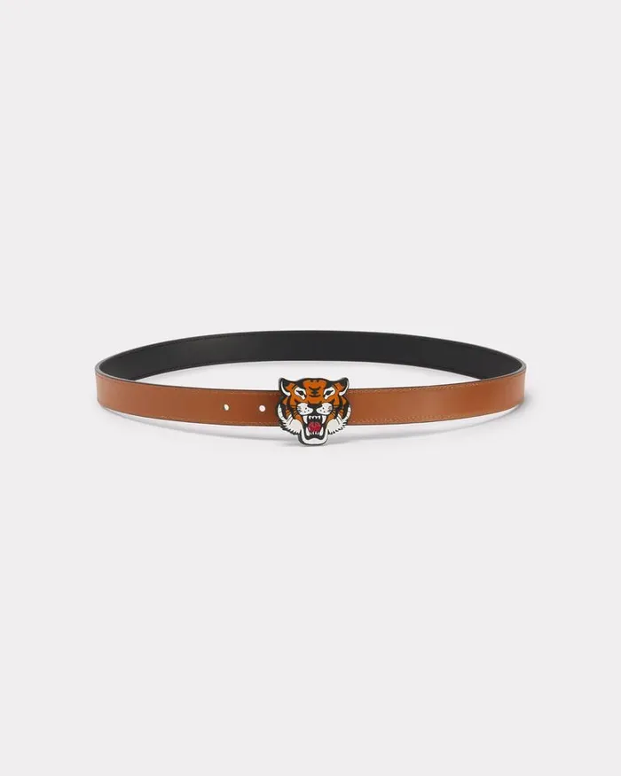 Kenzo Belts MenWomen Reversible 039 Buckle034 Leather Belt Multicolor