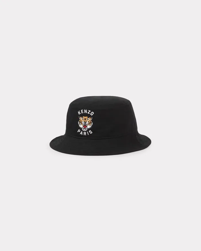 Kenzo Caps And Hats MenWomen Varsity039 Cotton Bucket Hat Black