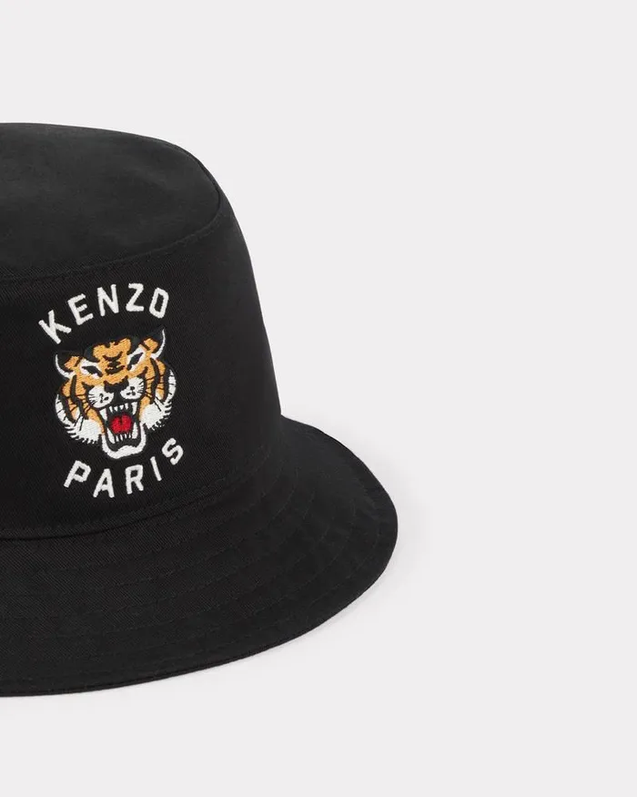 Kenzo Caps And Hats MenWomen Varsity039 Cotton Bucket Hat Black