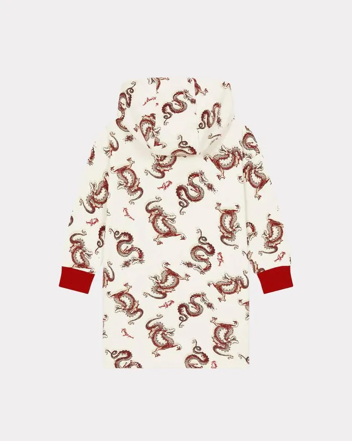 Kenzo Dresses And Skirts Kids Year Of The Dragon039 Hooded Cotton Dress Cream