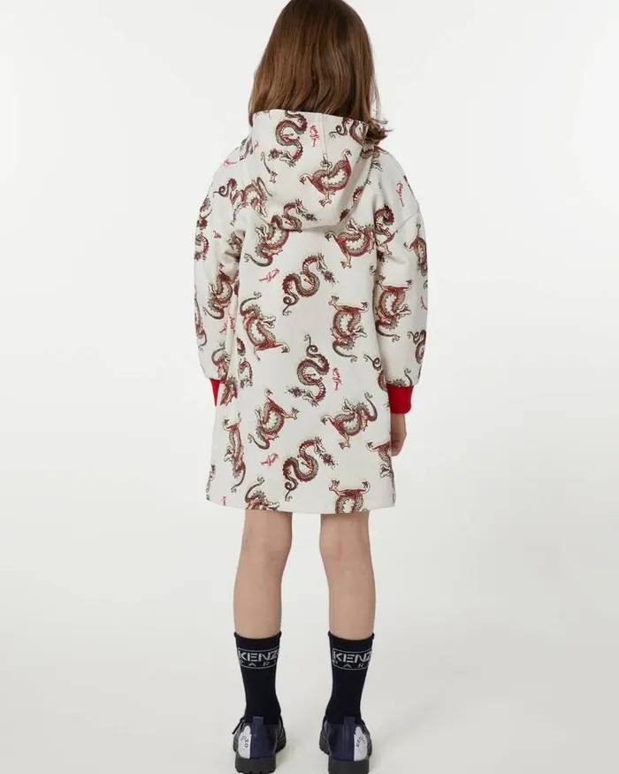 Kenzo Dresses And Skirts Kids Year Of The Dragon039 Hooded Cotton Dress Cream