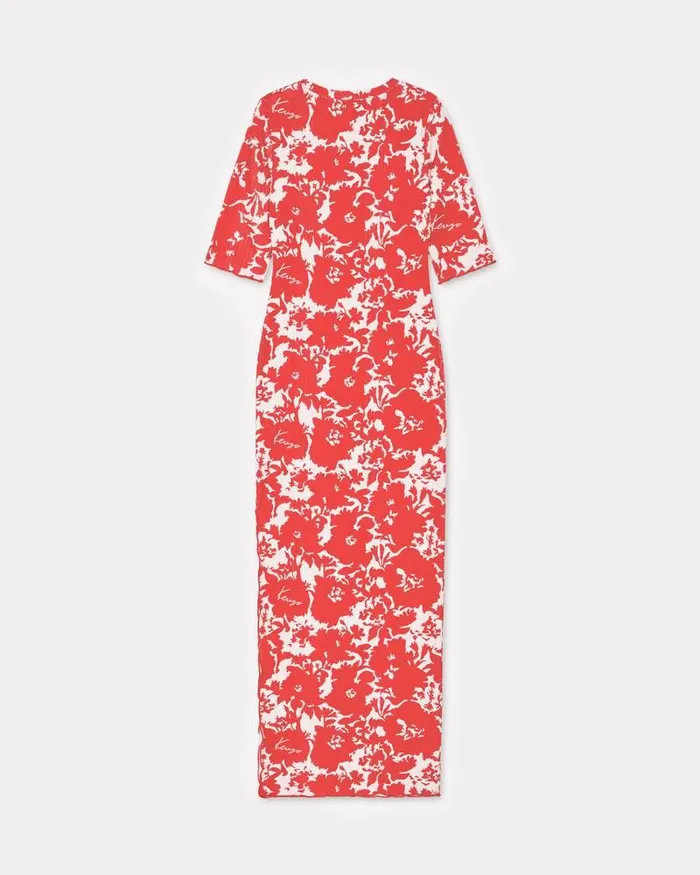 Kenzo Dresses And Skirts Women Flower Camo039 Long Tshirt Dress Medium Red