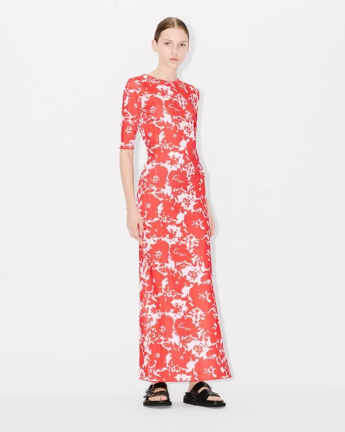 Kenzo Dresses And Skirts Women Flower Camo039 Long Tshirt Dress Medium Red