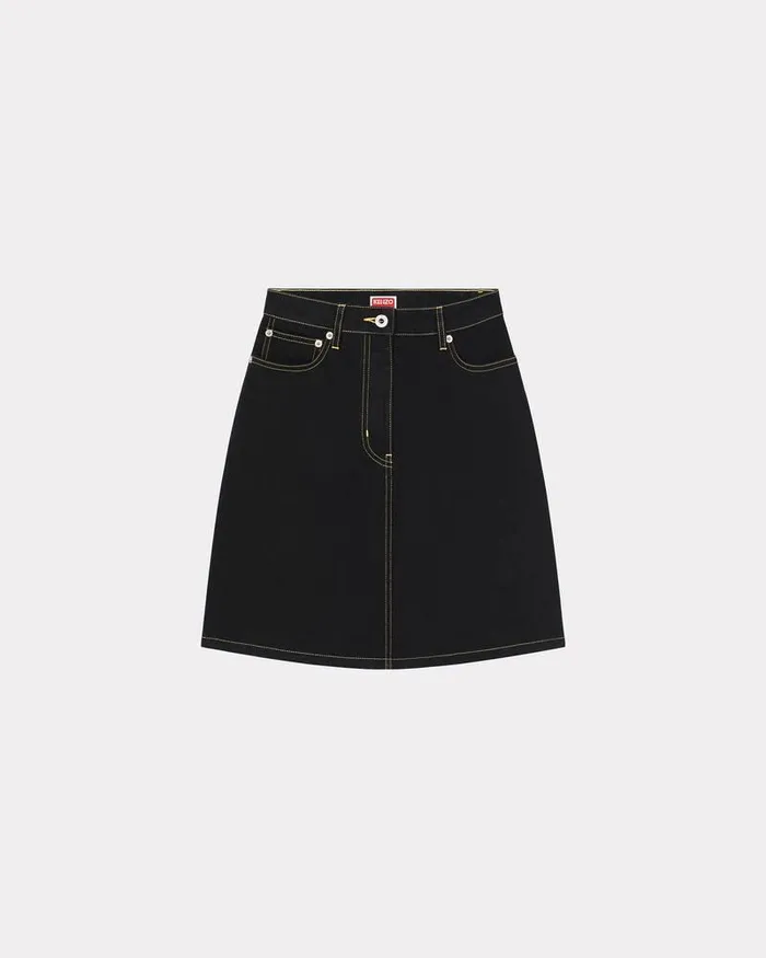 Kenzo Dresses And Skirts Women Japanese Denim Miniskirt Rinse Black Denim