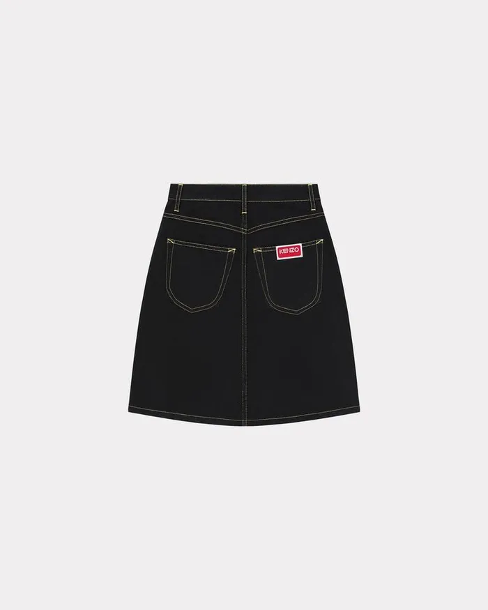 Kenzo Dresses And Skirts Women Japanese Denim Miniskirt Rinse Black Denim