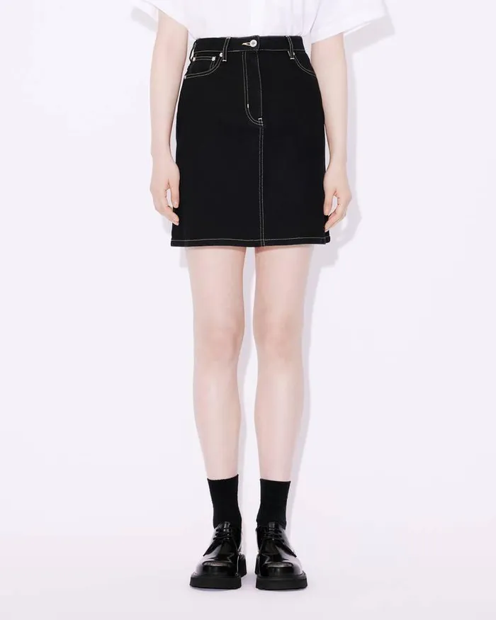 Kenzo Dresses And Skirts Women Japanese Denim Miniskirt Rinse Black Denim