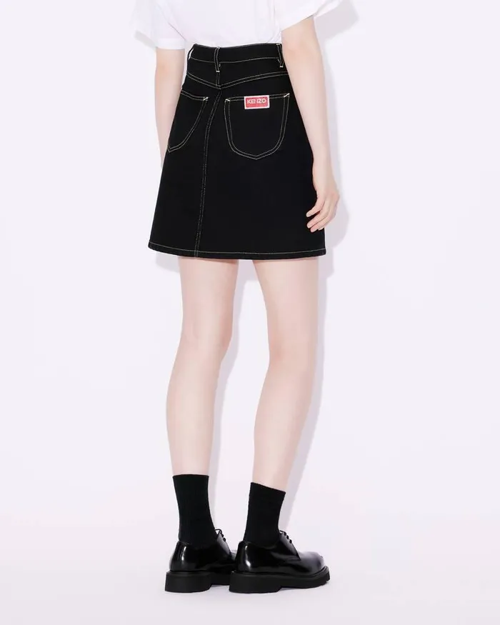 Kenzo Dresses And Skirts Women Japanese Denim Miniskirt Rinse Black Denim