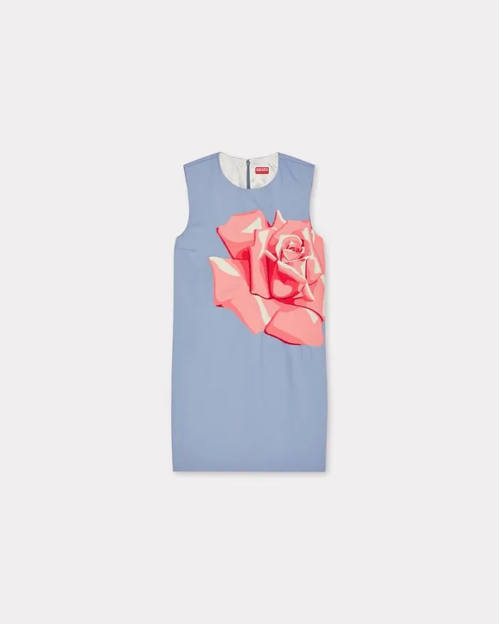 Kenzo Dresses And Skirts Women Rose039 Embroidered Short Dress Blue