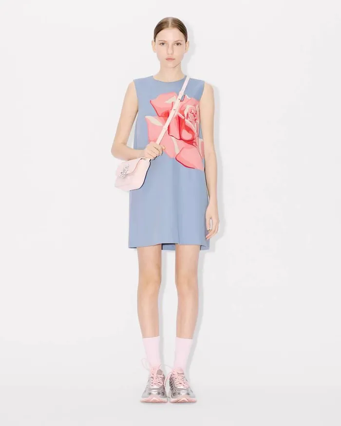 Kenzo Dresses And Skirts Women Rose039 Embroidered Short Dress Blue