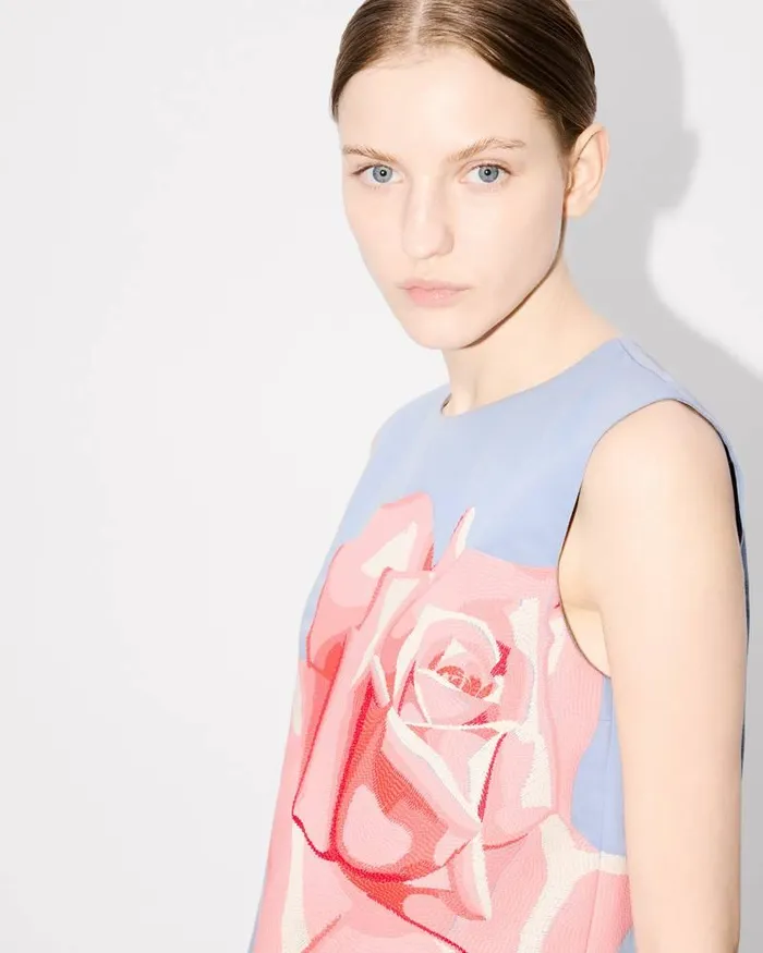 Kenzo Dresses And Skirts Women Rose039 Embroidered Short Dress Blue