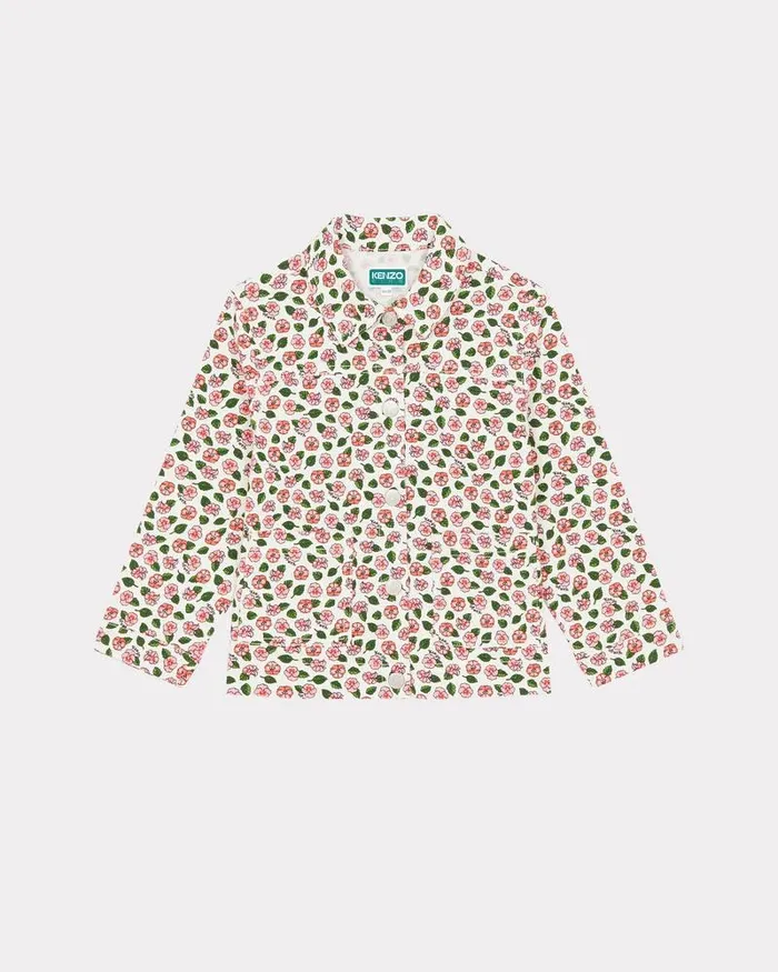 Kenzo Jackets And Coats Kids 039Flower039 Cotton Jacket Off White