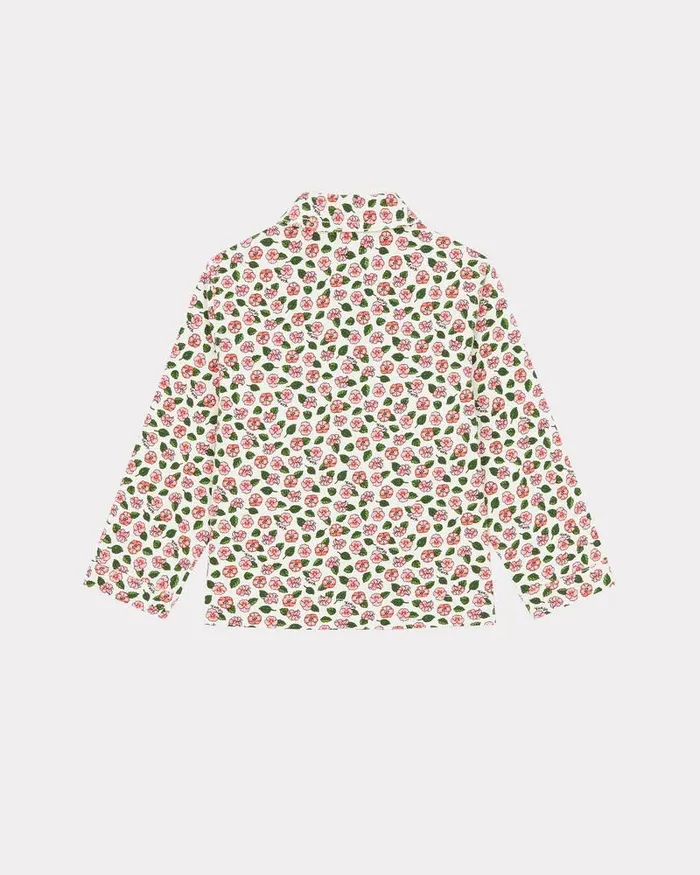 Kenzo Jackets And Coats Kids 039Flower039 Cotton Jacket Off White