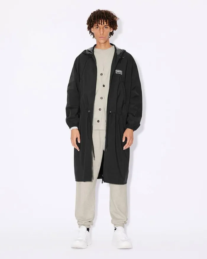Kenzo Jackets And Coats Men Bicolor Paris039 Long Windbreaker Black