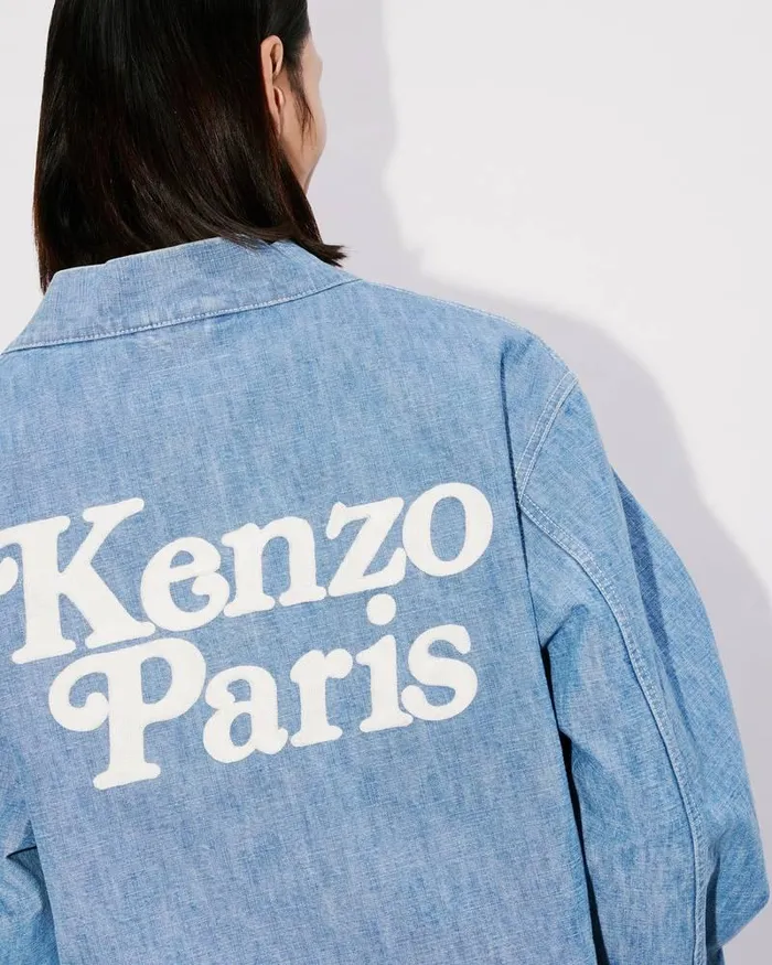 Kenzo Jackets And Coats Men By Verdy039 Embroidered Kimono Stone Bleached Blue Denim