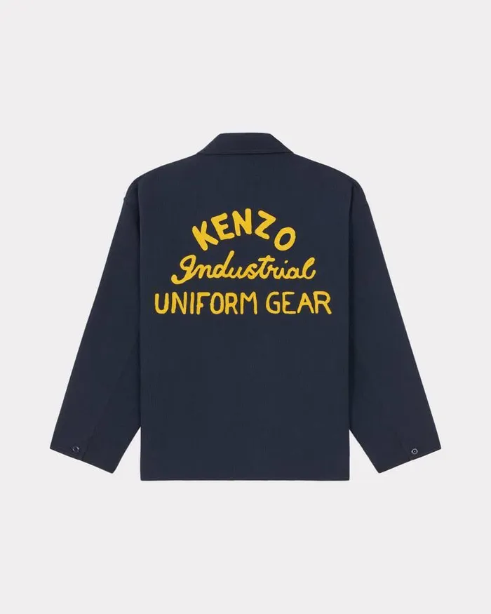 Kenzo Jackets And Coats Men Drawn Varsity039 Embroidered Workwear Jacket Midnight Blue
