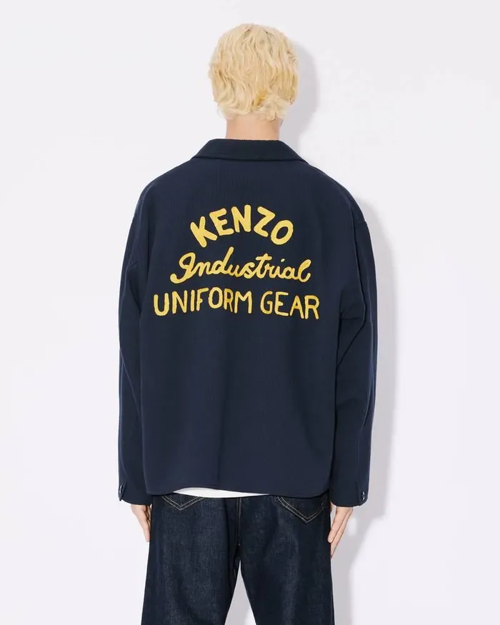 Kenzo Jackets And Coats Men Drawn Varsity039 Embroidered Workwear Jacket Midnight Blue