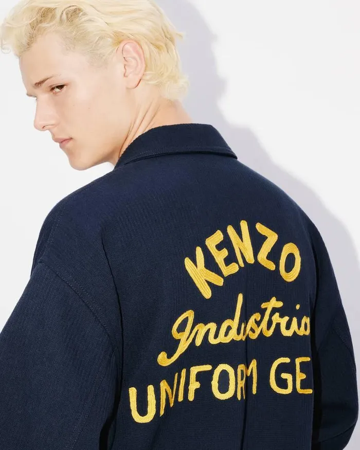 Kenzo Jackets And Coats Men Drawn Varsity039 Embroidered Workwear Jacket Midnight Blue