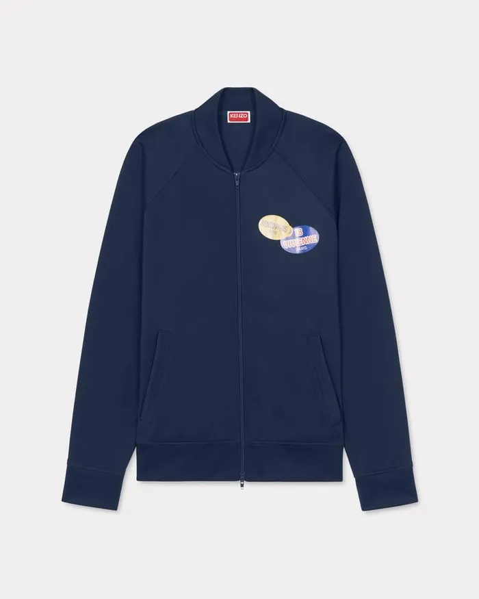 Kenzo Jackets And Coats Men Fruit Stickers039 Track Jacket Midnight Blue