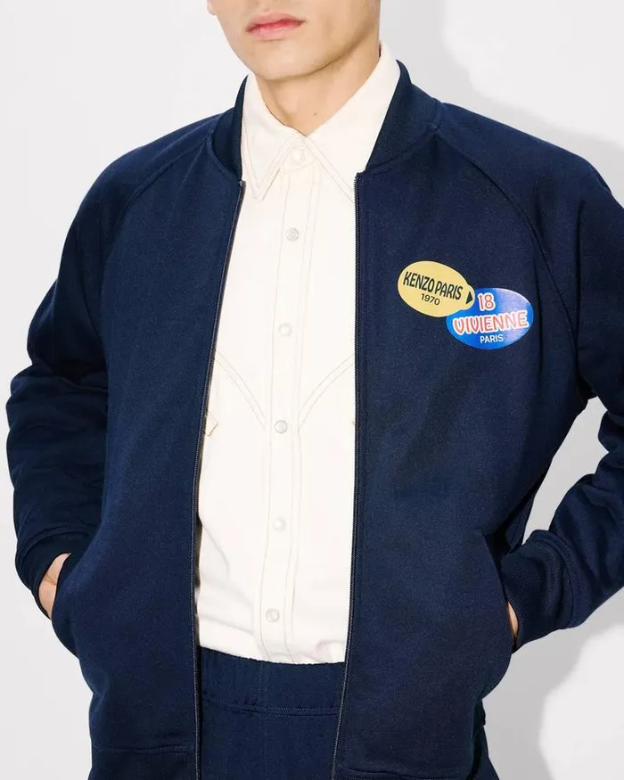 Kenzo Jackets And Coats Men Fruit Stickers039 Track Jacket Midnight Blue