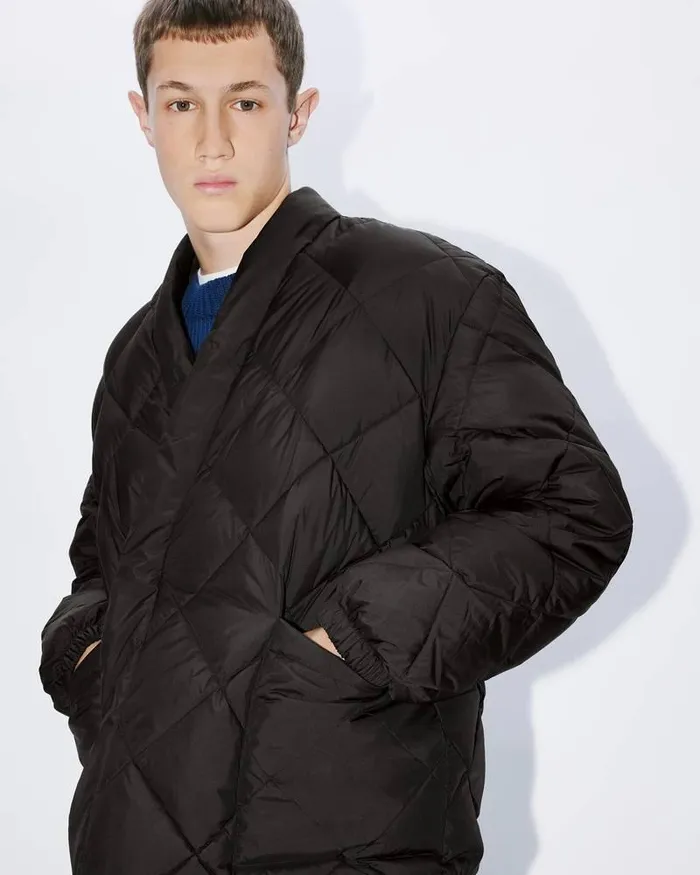 Kenzo Jackets And Coats Men Kimono Puffer Jacket Black