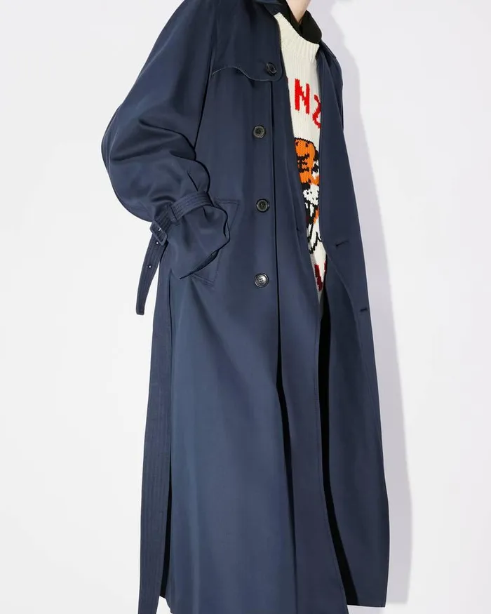 Kenzo Jackets And Coats Women Kimono Trench Coat Midnight Blue