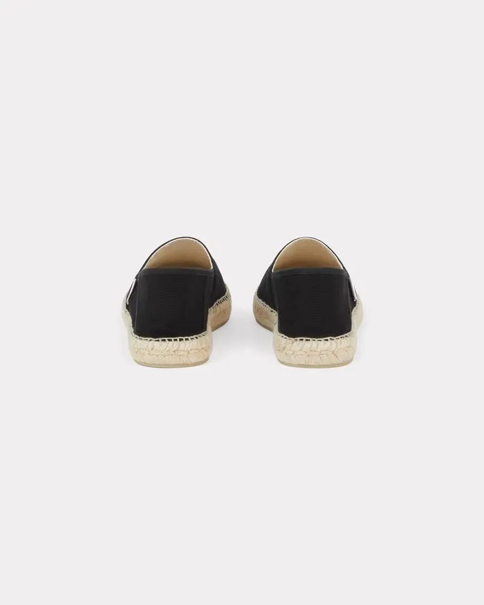 Kenzo Mules And Espadrilles Men Lucky Tiger039 Embroidered Canvas Espadrilles Black