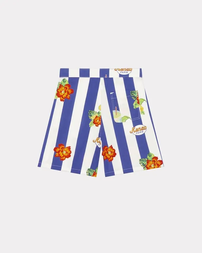 Kenzo Pants And Shorts Kids Cotton Bermuda Shorts Electric Blue