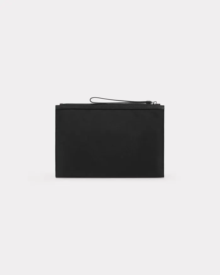 Kenzo Small Leathergoods MenWomen Large 039GRAPHY039 Nylon Clutch Black